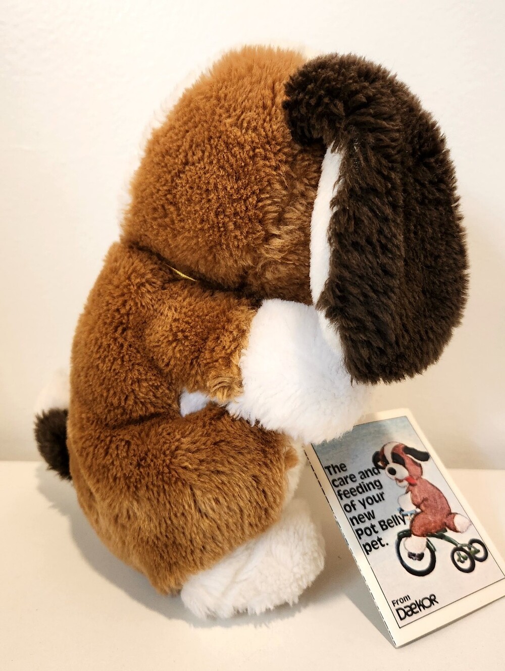 1981 Daekor Pot Belly w Care Booklet 9in St. Bernard Puppy Dog Plush - Picture 8 of 13